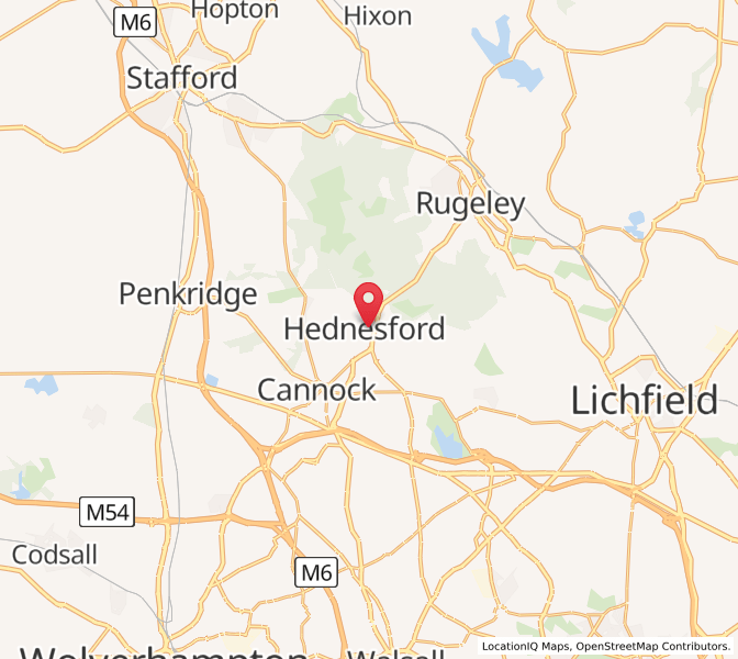 Map of Hednesford, EnglandEngland