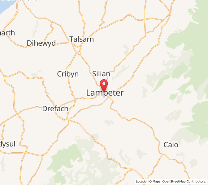 Map of Lampeter, WalesWales