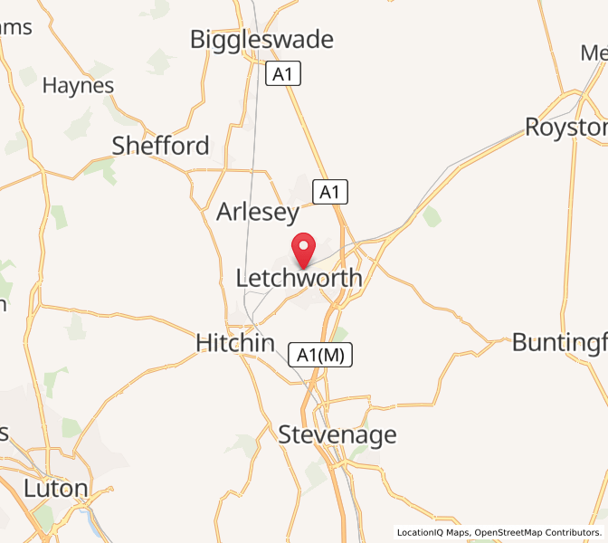 Map of Letchworth Garden City, EnglandEngland