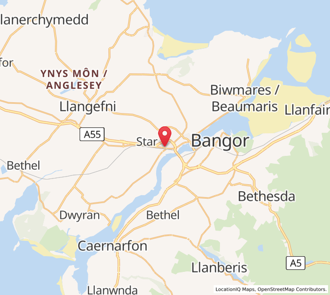Map of Llanfairpwllgwyngyll, WalesWales