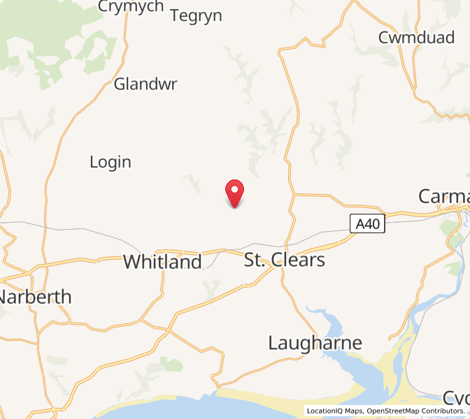 Map of Llangynin, WalesWales