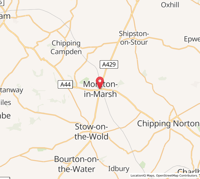 Map of Moreton in Marsh, EnglandEngland