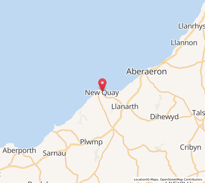 Map of New Quay, WalesWales