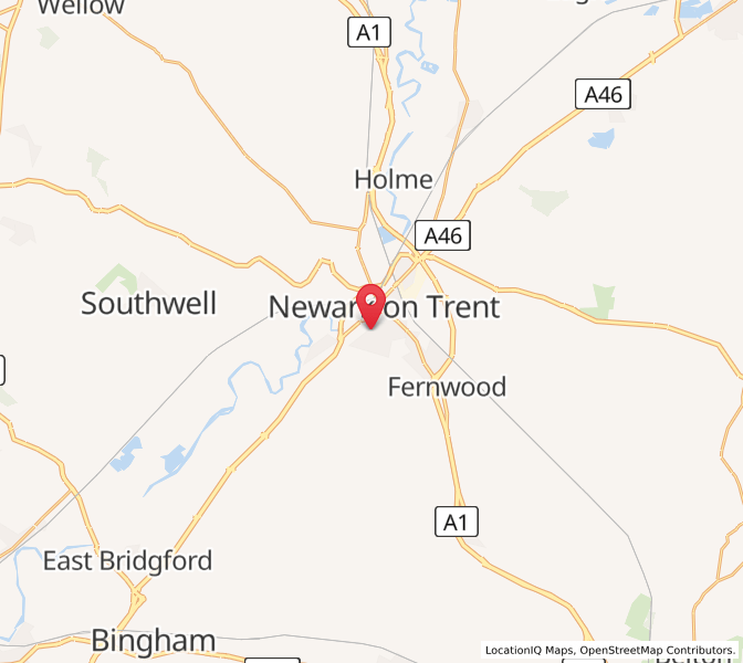 Map of Newark on Trent, EnglandEngland