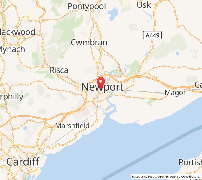 Map of Newport, WalesWales