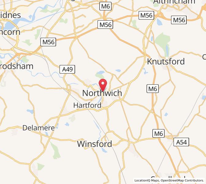 Map of Northwich, EnglandEngland
