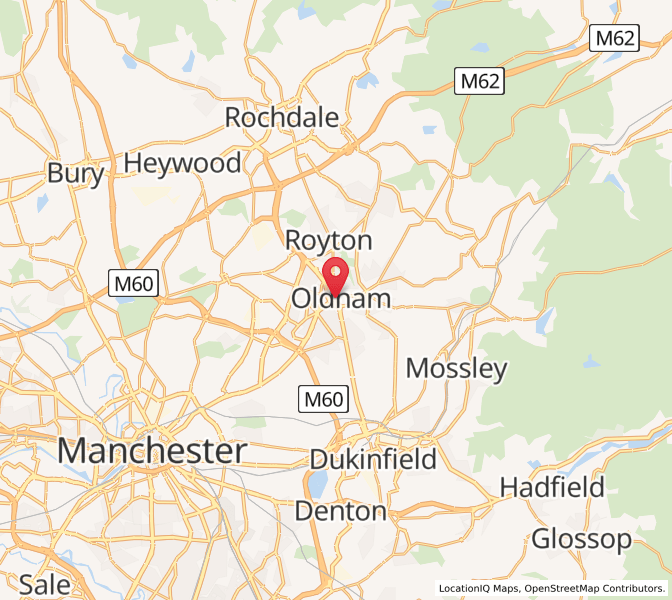 Map of Oldham, EnglandEngland