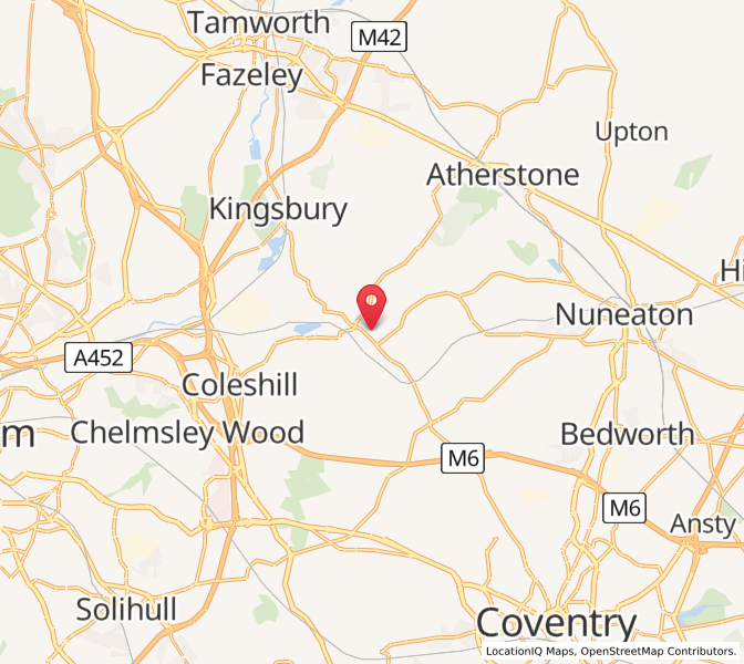 Map of Over Whitacre, EnglandEngland