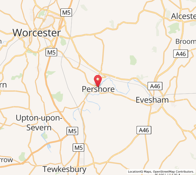 Map of Pershore, EnglandEngland