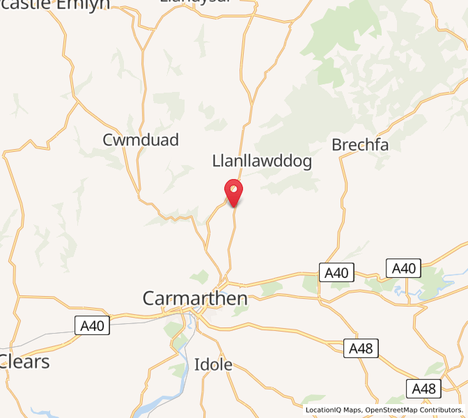 Map of Rhydargaeau, WalesWales