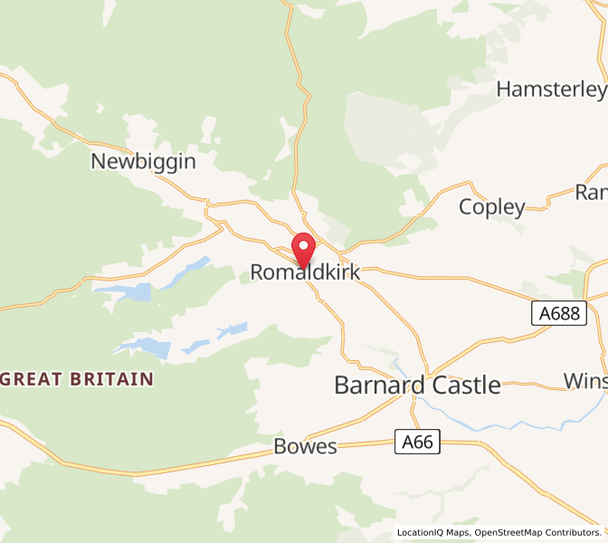 Map of Romaldkirk, EnglandEngland