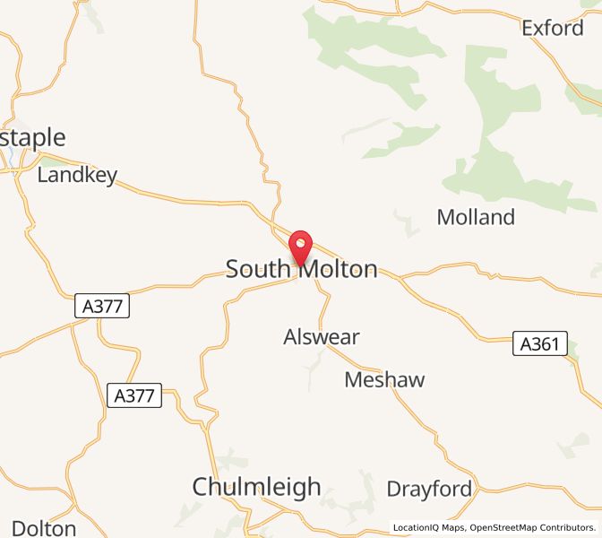 Map of South Molton, EnglandEngland