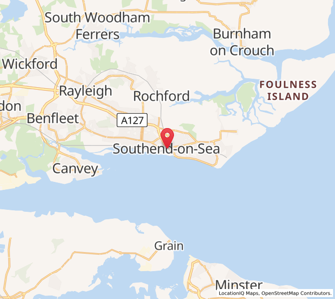 Map of Southend-on-Sea, EnglandEngland