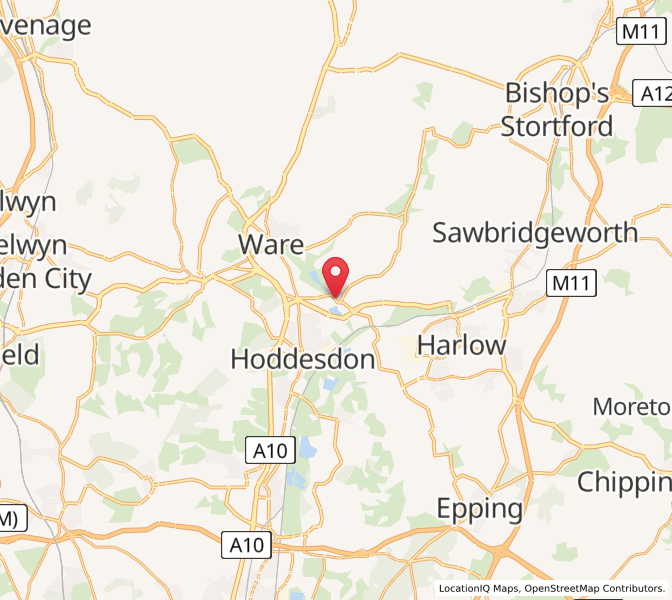 Map of Stanstead Abbotts, EnglandEngland