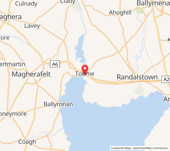 Map of Toome, Northern IrelandNorthern Ireland