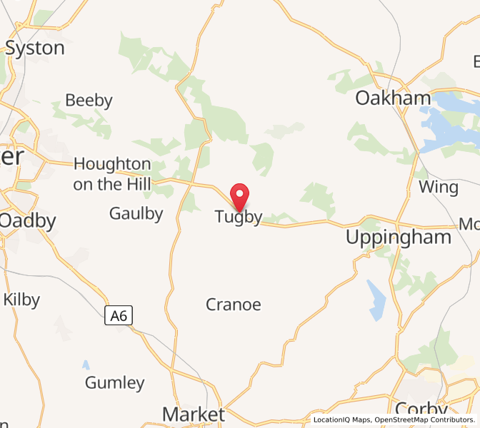 Map of Tugby, EnglandEngland