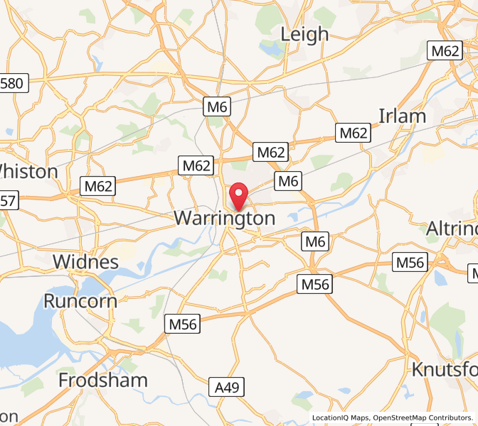 Map of Warrington, EnglandEngland
