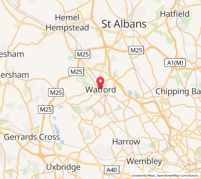 Map of Watford, EnglandEngland