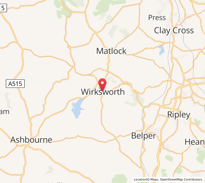 Map of Wirksworth, EnglandEngland