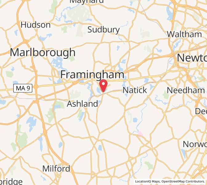 Map of Framingham, Massachusetts