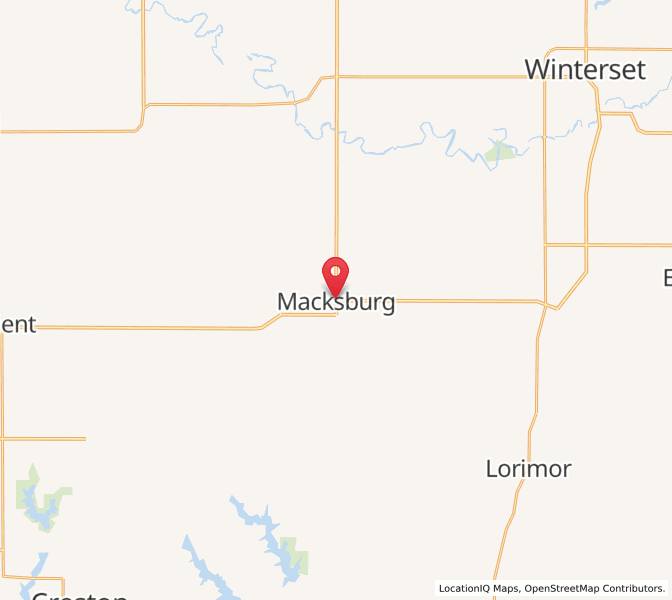 Map of Macksburg Road, Iowa