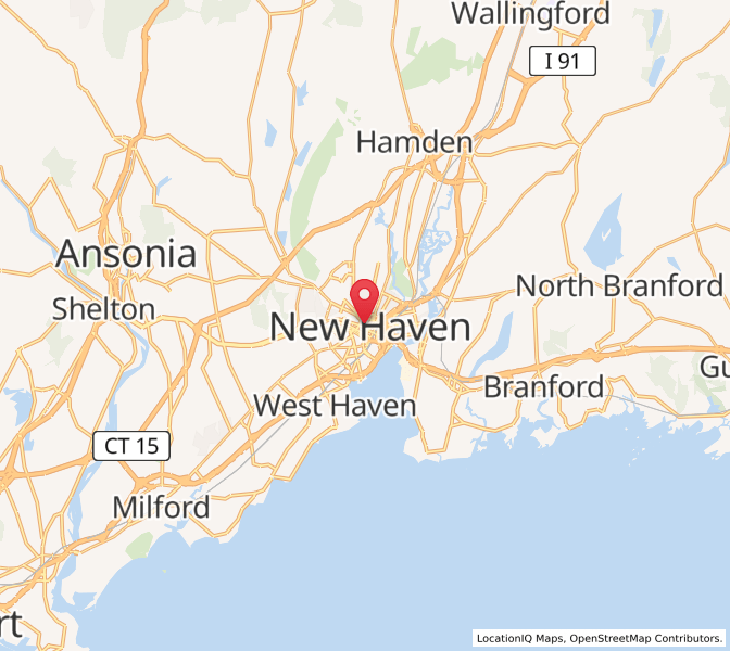 Map of New Haven, Connecticut