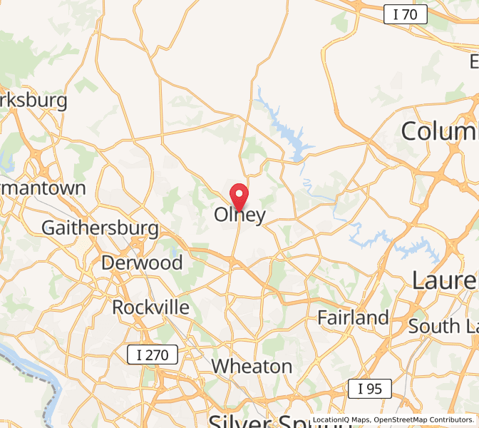 Map of Olney, Maryland