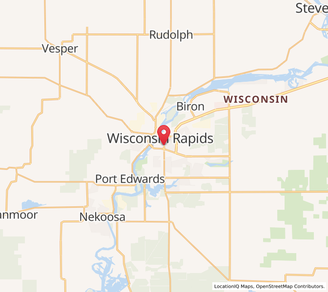 Map of Wisconsin Rapids, Wisconsin