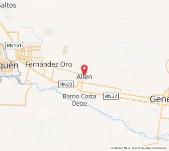 Map of Allen, Rio Negro