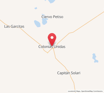 Map of Colonias Unidas, Chaco
