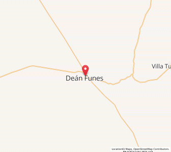 Map of Deán Funes, Cordoba