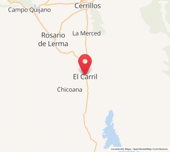 Map of El Carril, Salta