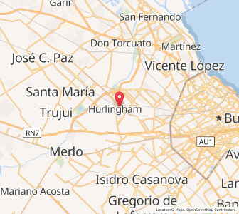 Map of Hurlingham, Buenos Aires