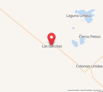 Map of Las Garcitas, Chaco
