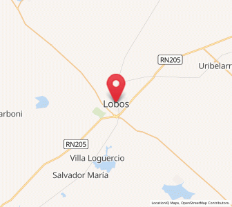 Map of Lobos, Buenos Aires