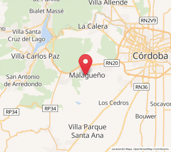 Map of Malagueño, Cordoba