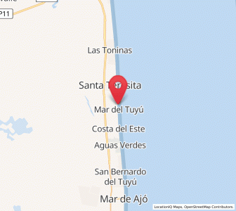 Map of Mar del Tuyú, Buenos Aires