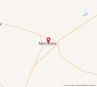 Map of Mercedes, Corrientes