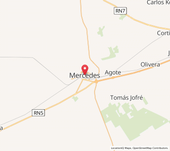 Map of Mercedes, Buenos Aires