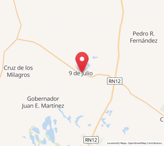 Map of Nueve de Julio, Corrientes