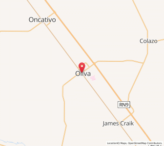 Map of Oliva, Cordoba