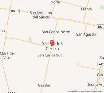 Map of San Carlos Centro, Santa Fe
