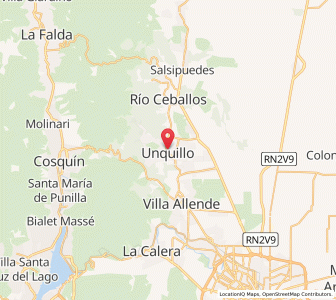 Map of Unquillo, Cordoba