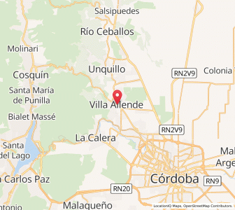 Map of Villa Allende, Cordoba
