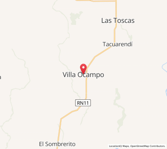 Map of Villa Ocampo, Santa Fe