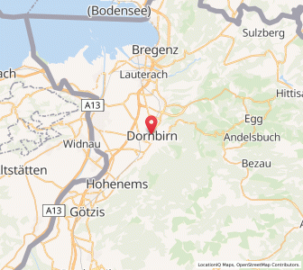 Map of Dornbirn, Vorarlberg