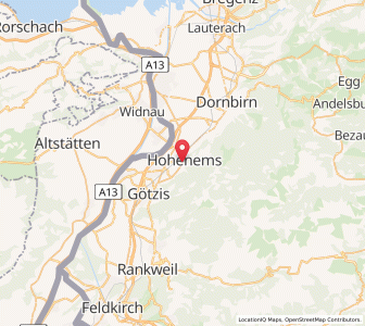 Map of Hohenems, Vorarlberg