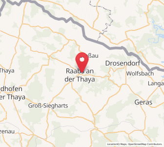 Map of Raabs an der Thaya, Lower Austria