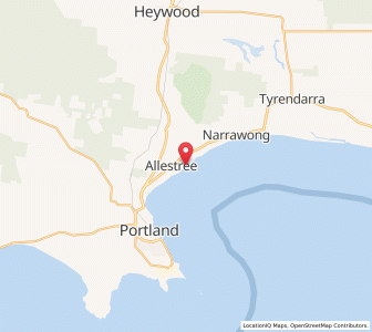 Map of Allestree, VictoriaVictoria