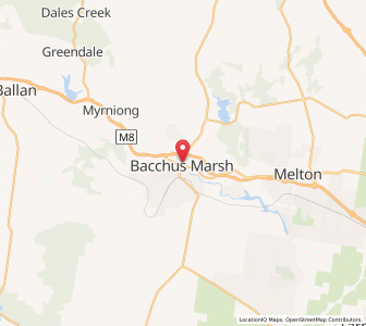 Map of Bacchus Marsh, VictoriaVictoria